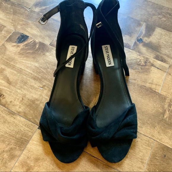 Steve Madden Dress Sandal Black Suede Sz 9.5 - Picture 2 of 7